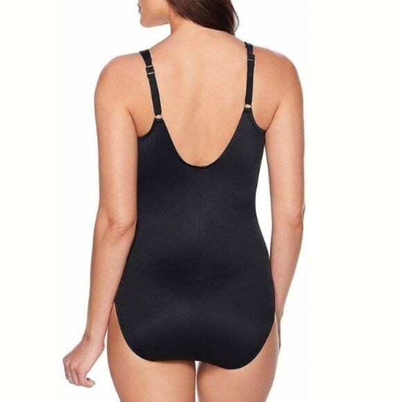 Trimshaper Women Black & White Photo Op Randi One-Piece Swimsuit Size 14 - Picture 3 of 9